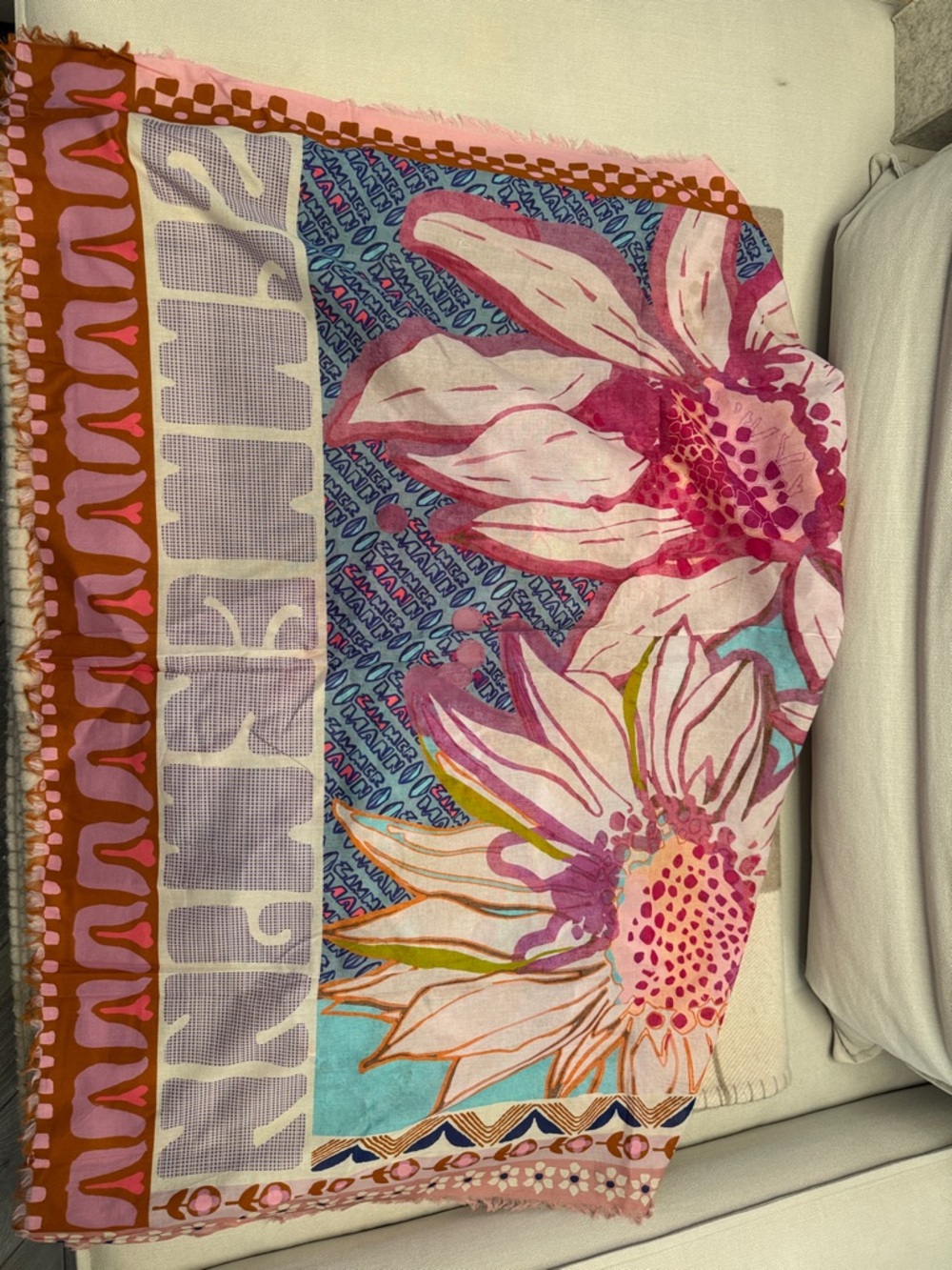 Zimmermann signature Colorful Floral fringe cotton pareo/scarf - Picture 4 of 9